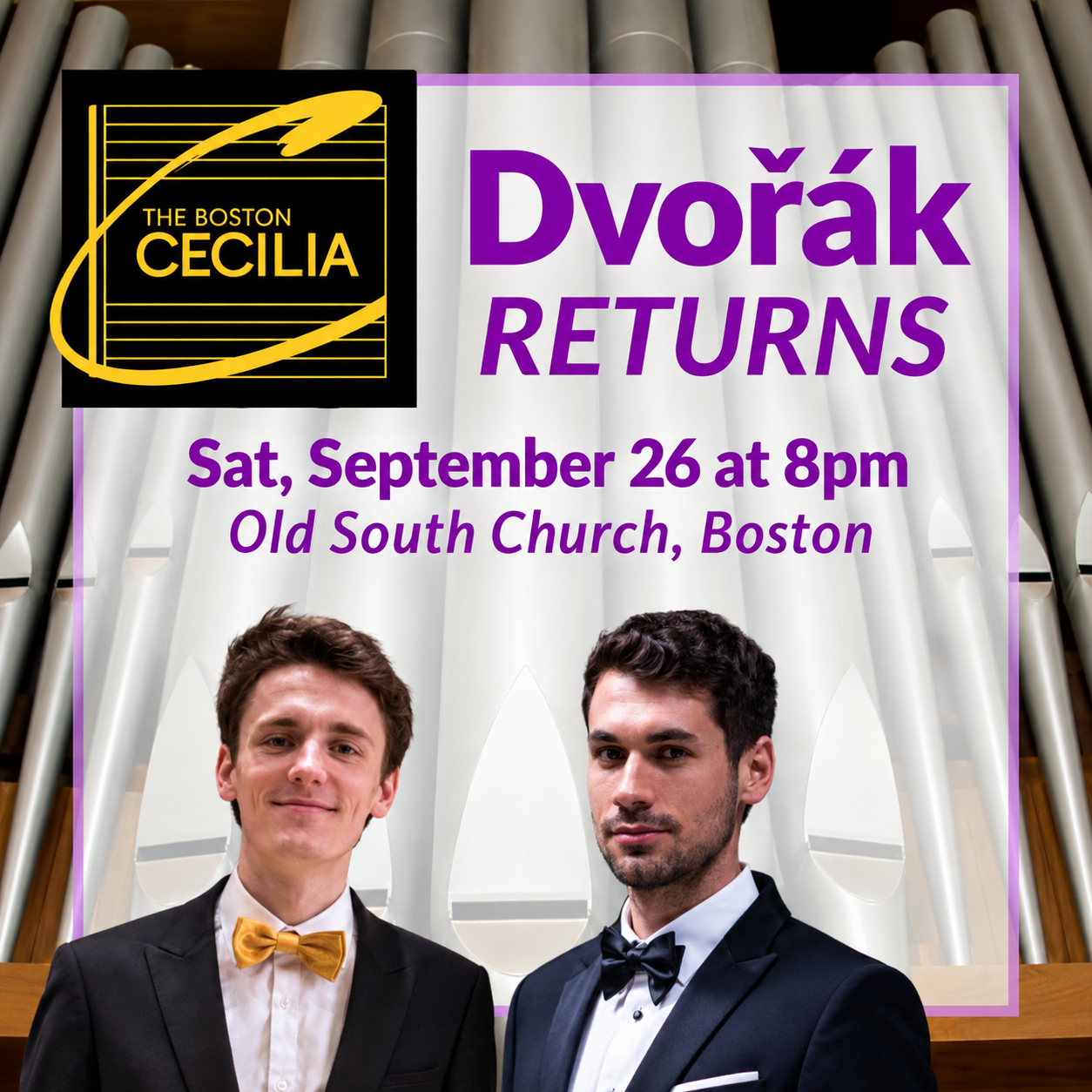 September 26, 2026: Dvořák Returns at Old South Church, Boston